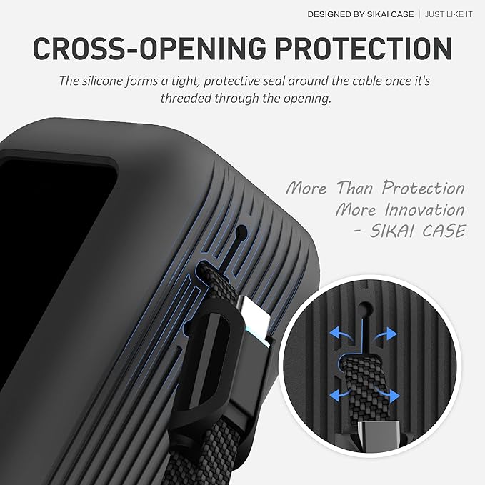 Silicone Case for Anker Laptop Power Bank (25,000mAh 165W) 1/4" Nut Hole,SD/SIM Card Storage, Display Protection&Dustproof, Travel Protective Cover Compatible with Anker Power Bank 165W/ A1695 (Black) | 25,000mAh, 165W, 1/4" Nut Hole, SD/SIM Card Stora...