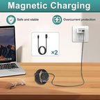 2 Pcs USB C Smart Watch Charger, 2-Pin 2.84 mm Magnetic Smartwatch Charging Cable, Replacement Charger Cord Compatible with Letsfit, YAMAY, Willful, UMIDIGI, Fitpolo, Blackview, Dirrelo, Lifebee