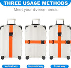 4 Pack Luggage Straps, Adjustable Travel Suitcase Belt Secure Lock Straps to Prevent Bursting, for Suitcases Briefcase & Travel Bags, Extends Life of Bag, 40''-78'' Length (Orange)
