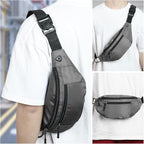 5PCS Crossbody Fanny Pack Bulk,Large Capacity Waist Bag with 4-Zipper Pockets Adjustable Strap Fanny Packs Waterproof Oxford Cloth Travel Belt Bag for Outdoor Shopping Travel Men Women,Gray