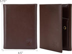 Polare Napa Leather Pilot Wallet Passport Holder RFID Blocking Tri-fold Travel Cover Document Organizer for Aviation Professionals (Coffee with AirTag Slot)