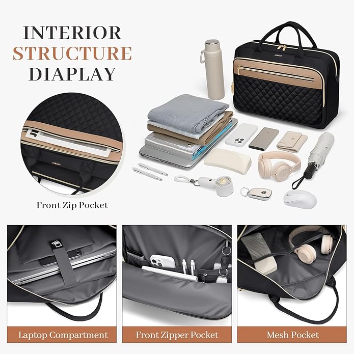 Laptop Bag for Women 15.6Inch Work Tote Computer Briefcase Waterproof Handbag Shoulder Teacher Office Crossbody Purse