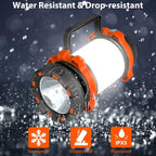BOBKID 2 Pack Camping Lantern, Outdoor LED Camping Light, Rechargeable Flashlights with 1000LM, 6 Modes, IPX5 Waterproof Portable Emergency Camp Light for Hurricane Survival - Orange