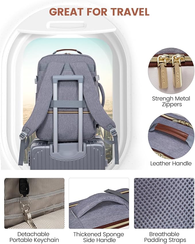 LOVEVOOK 40L Travel Backpack for Women & Men, Airline Approved Carry On Luggage with 3 Packing Cubes, TSA Overnight Bags, Waterproof Personal Item Bag, Weekender Essentials Backpacks fits 17" Laptop