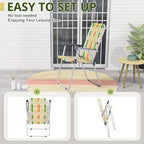 Folding Patio Lawn Webbed Chair Set of 2, Portable Outdoor Beach Chair for Adults, Camping Chair Steel Frame 300lbs Capacity for Yard, Garden Dining, Party, Picnic, 16.7" Seat Width