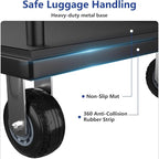 Luggage Cart,Heavy-Duty Steel Luggage Trolley with 360°Silent Wheels,1100LBS Load Hand Truck,Anti-Collision Strip for Hotel Bellman,Airport & Resort Use,Smooth-Rolling Platform Dolly