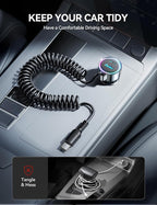 72W Car Charger USB C for iPhone 17/16, 36W Super Fast Charging Type C Coiled Cable for iPhone 17/16 Pro Max Plus/Samsung S25/S24/S23/Pixel 10 Car Phone Charger Adapter for Pixel/Android, iPad Pro