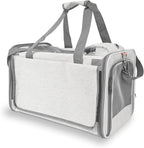 GAPZER Pet Carrier for Large Cat Soft-Sided Animal Traveling Bag for Medium Cat up to 20lbs / Washable Small Dog Puppy 10 lbs Crate Case with Privacy Curtains for Home Outdoor Travel Beige White