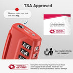 Puroma 2 Pack TSA Approved Luggage Lock, 4 Digit Combination Travel Cable Locks Resettable Code Lock with Zinc Alloy Body for Suitcase, Toolbox, Backpack, Bag, Gym Locker (Basic Red)