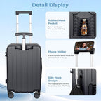 20" Ride-On Luggage with Child Seat, Hardside Carry-On Suitcase with 360° Silent Spinner Wheels, TSA Lock, & Dual Telescoping Handles for Kids & Adults & Busy Moms