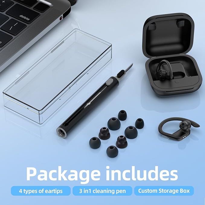 Replacement Ear tip for Powerbeats Pro, Beats Earbuds Replacement Tips,Wireless Earphone Headphones, Silicone Earbuds Buds Set with Cleaning kit 【Black】