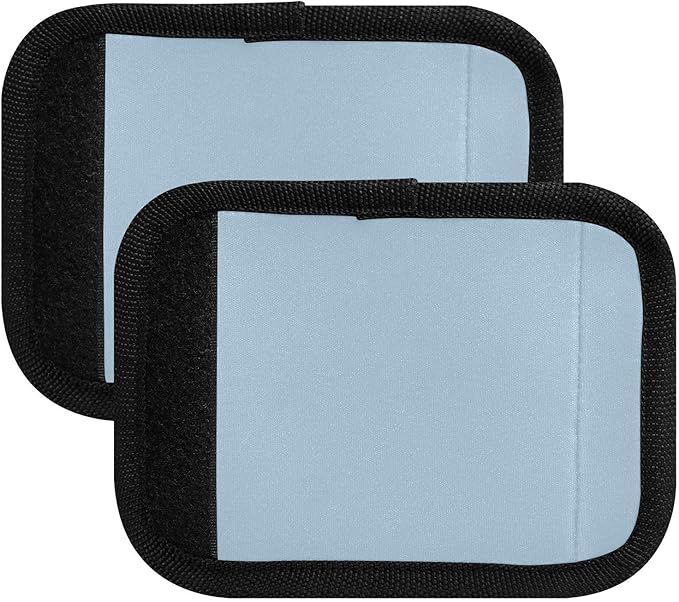DOMIKING Light Blue Luggage Handle Wrap Soft Luggage Identifiers for Suitcase Grip Tags for Travel Bag Luggage Suitcase Covers Wraps Travel Accessories, 2 Pack