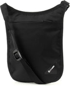 Pacsafe Coversafe V75 Anti-Theft RFID Blocking Passport Holder & Neck Pouch/Wallet - Fits up to Four Passports (or iPhone X) plus Credit Cards, for Women & Men (Black)