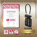 TSA Approved Luggage Lock with Alert Indicator, 4-Digit Resettable Combination, Durable Zinc Alloy Travel Lock for Suitcase, Backpack, Toolbox, Locker, All-Purpose, keyless – Black (1 Pack)
