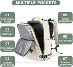 coofay Large Travel Backpack For Women Men Airline Approved Carry On Backpack Flight Approved Waterproof Sports Luggage Backpack Casual Daypack Hiking Backpack