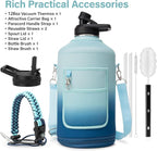 DYSANKY 1 Gallon Water Bottle Insulated | Thickened Stainless Steel Vacuum Metal Water Jug | Portable Sports Large for Gym and Hiking with Straw, Carrier Bag, Handle Strap | BPA-Free 128 oz