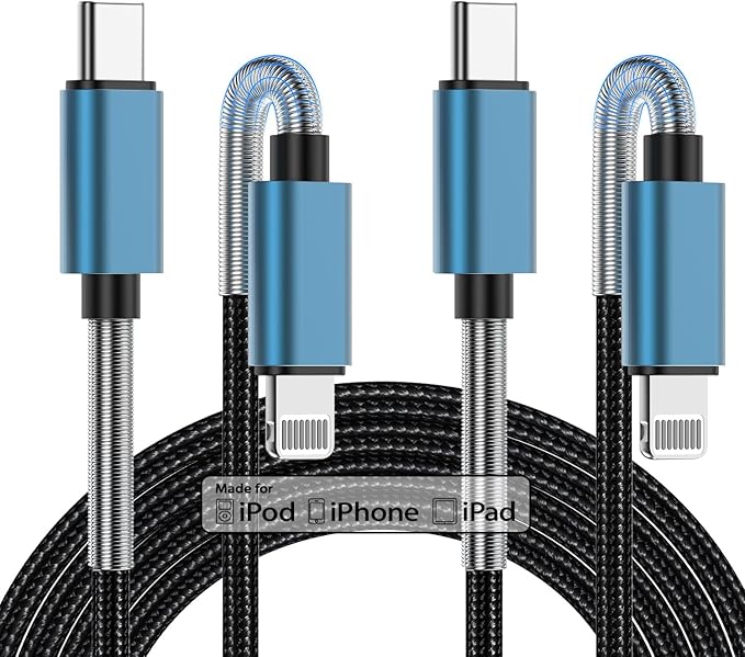 2Pack 10ft iPhone Fast Charger Cable, [Apple MFi Certified] Long USB C to Lightning Cable 10 Foot, High Fast 10 Feet Apple Charging Cord for Apple iPhone 14/14 Pro Max/13 Mini/12/11/XS/XR/8/7Plus,iPad