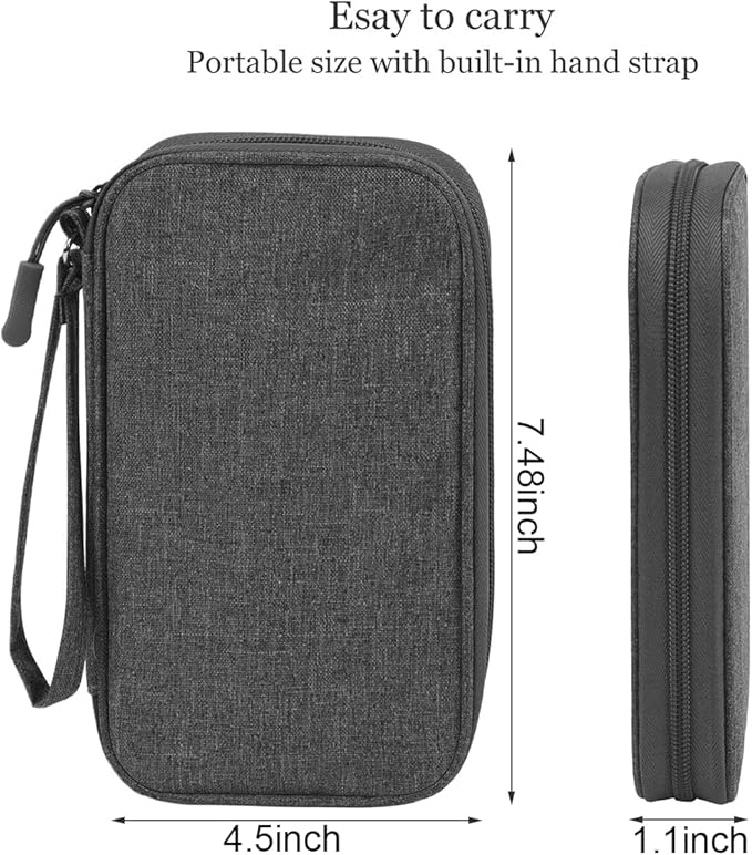 CAAORDKSO Electronic Organizer Travel USB Cable Accessories Case Bag, Waterproof Electronics Accessories Bag Organizer Case for USB, Cable, Cord, Charger, Phone, Power Bank, Earphone (Dark Gray)