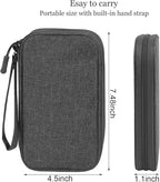 CAAORDKSO Electronic Organizer Travel USB Cable Accessories Case Bag, Waterproof Electronics Accessories Bag Organizer Case for USB, Cable, Cord, Charger, Phone, Power Bank, Earphone (Dark Gray)