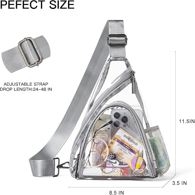 LATMAP 7L Sling Bag For Women Men Backpack Fanny Pack Crossbody Chest Travel Shoulder Belt Bags Purse Handbag PU Leather