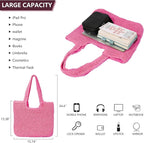 GOLDTIMO Beach Bags for Women - Summer Soft Large Woven Shoulder Purse Handbag, Beach Tote Straw Bag for Summer Vacation