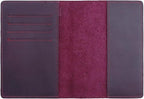 RFID Blocking Passport Holder Travel Wallet Genuine Leather Passport Case Cover Travel Document Organizer (Retro Red)