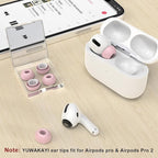 3 Pairs Replacement Ear Tips for AirPods Pro 1st & 2nd Generation with Noise Reduction Hole, Silicone Ear Tips for AirPods Pro with Portable Storage Box and Fits in Charging Case (Medium, Pink)