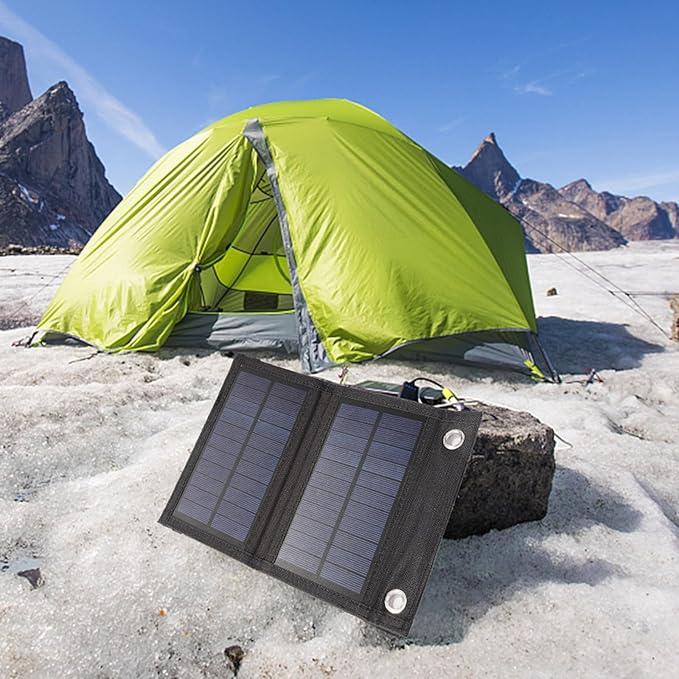 USB Foldable Solar Panel Portable Flexible Small 5V 10W Folding Cells for Mobilephone Portable Charger for Cell Phone and Laptop Cell Battery Pack