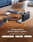 INIU Portable Charger, 10000mAh 30W Fast Charging Power Bank, Built-in USB C Cable and Foldable AC Plug, Travel Essentials Battery Pack for iPhone 16 15, Samsung S25 S24, MacBook
