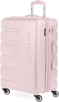 SwissGear 7366 Signature Hardside Expandable Luggage with Spinner Wheels, TSA Lock, Pink, Checked-Large 27-Inch