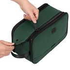 ZEEMO Travel Toiletry Bag for Men, Large Water-Resistant Double-Sided Full-Open Dopp Kit, Versatile Organizer for Shower and Hygiene Accessories, Bathroom Essentials, Cosmetics, Green
