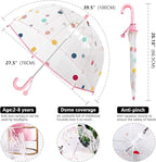Kids Clear Umbrella for Rain Dome Bubble Umbrellas Windproof for Kids Boys and Girls