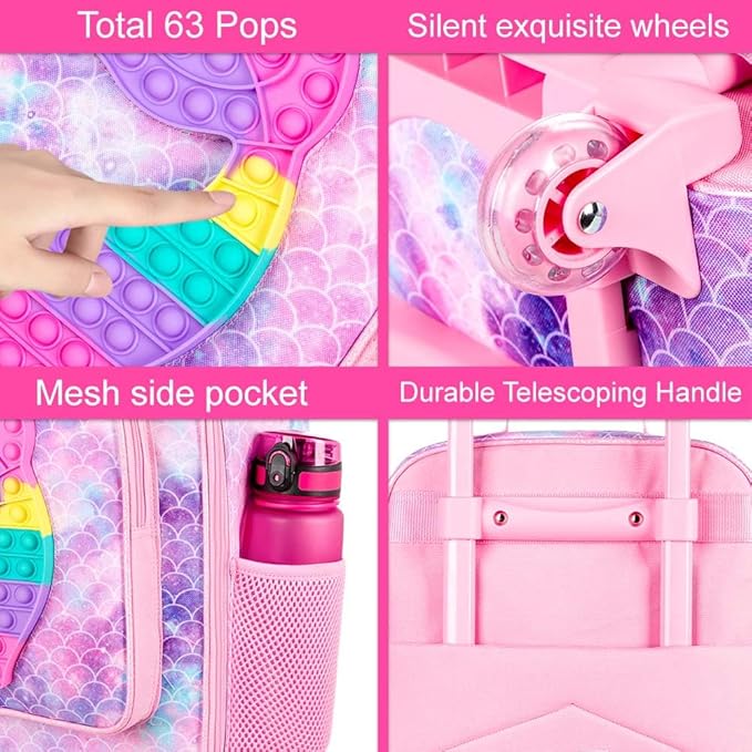WZLVO Kids Luggage for Boys and Girls, Cute Dinosaur Unicorn Rolling Wheels Suitcase for Toddler Children