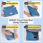 Travel Foot Rest for Airplane,Airplane Foot Rest,Portable Folding Under Desk Foot Stool,Relieves Back & Knee Pain,Comfortable for Long Flights,Cars,Trains,Ultralight Mini (Dark Blue)