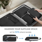 CherryNow Compression Packing Cubes, 7 Set Packing Cubes for Travel, Suitcase Organizers, Luggage Essentials, Travel Bags for Shoes, Clothing, Black