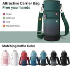 DYSANKY Insulated Water Bottle | Thickened Stainless Steel Vacuum Metal | Portable Sports Water Jug for Gym and Hiking with Straw, Carrier Bag, Handle Strap | BPA-Free 40 oz