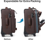 Hanke 28 Inch Softside Expandable Luggage with Spinner Wheels,Check Large Luggage Rolling Suitcase Travel Luggage with TSA Approved,Coffee