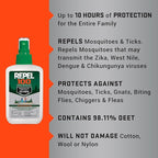 Repel 100 Insect Repellent, 4 Ounces, With DEET, 10-Hour Protection Long-Lasting Insect Repellent Pump Spray Repels Mosquitoes, Ticks, Gnats, Biting Flies, Chiggers And Fleas
