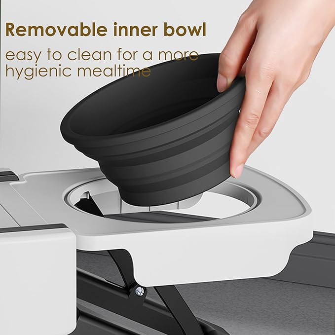 Portable Elevated Dog Bowl with 2 Collapsible Silicone Bowls, Portable Raised Feeder for Travel & Camping – Lightweight, Fold-Flat Feeding Station for Small, Medium & Large Dogs