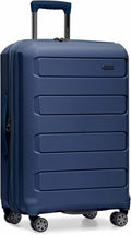 Traveler's Choice Pagosa Hardshell Expandable Luggage with Spinner Wheels, Navy, 26-Inch Medium