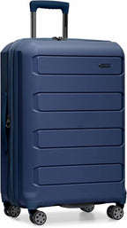 Traveler's Choice Pagosa Hardshell Expandable Luggage with Spinner Wheels, Navy, 26-Inch Medium