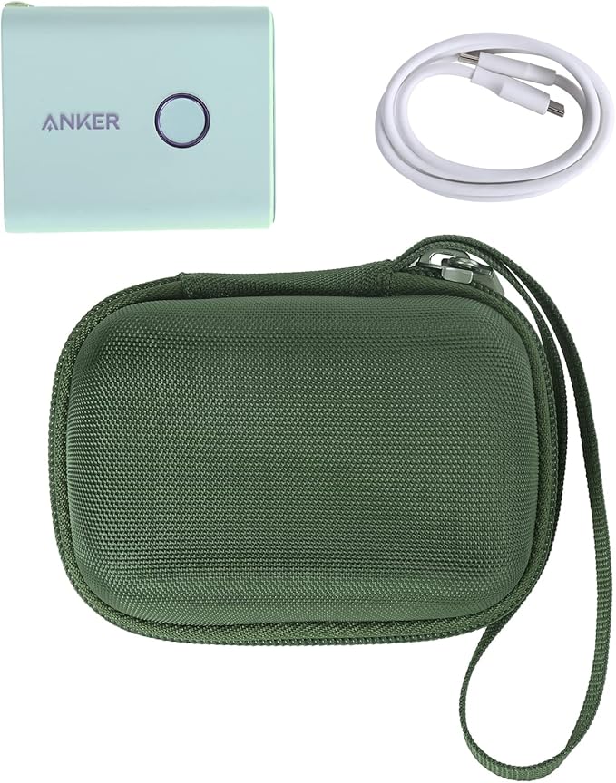 Khanka Hard Case Replacement for Anker 45W Wall Charger 5,000mAh 20W Portable Charger, 521 Power Bank (PowerCore Fusion), Case Only (Green)