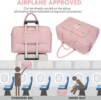 Initial Travel Duffle Bag for Women - Pink Personalized Weekender bags Overnight Bag with Shoe Compartment & Wet Pocket Weekend Tote Bags with Toiletry Bag Monogram Christmas Gifts (Letter M)