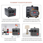 Yinleader 2000W Step Up/Down Transformer,Convert 110/120V to 220/240 Volt OR Convert 220V to 110V Voltage Converter with 2US&2 EU outlets [110V US Power Cord Included Only, No 220V Cord]