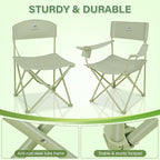 Camping Chair Set of 3, Outdoor Folding Camping Chairs for Heavy People with Cup Holder & Carry Bag,Collapsible Chair Include One Sofa Chair and Two Single Chair,Support up to 500lbs
