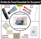 Trail maker (100 Pack) Bulk Homeless Hygiene Kits – 10-Piece Travel Size Toiletry Sets for Homeless Care, Shelters, Emergency Relief & Charity Donations