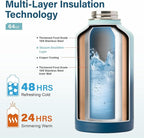 DYSANKY Insulated Water Bottle | Thickened Stainless Steel Vacuum Metal | Portable Sports Half Gallon Large Water Jug for Gym and Hiking with Straw, Carrier Bag, Handle Strap | BPA-Free 64 oz