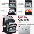Weitars Lunch Backpack for Women,15.6 Inch Laptop Backpacks Travel Backpack for Women,Work Back pack,Teacher Nurse Back pack Insulated Lunchbox Backpacks