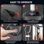 Portable Shower for Camping,7800mAh Rechargeable Camping Shower Pump,IPX8 Waterproof Outdoor Shower with LED Display and 3 Spray Modes for Hiking,Travel, Pet, Car Wash,RV Life