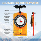 Compass Hiking Survival, Wilderness Survival Compass for Kids- Magnetic Gear Set Navigation Map- Backpacking Camping Hunting Survival